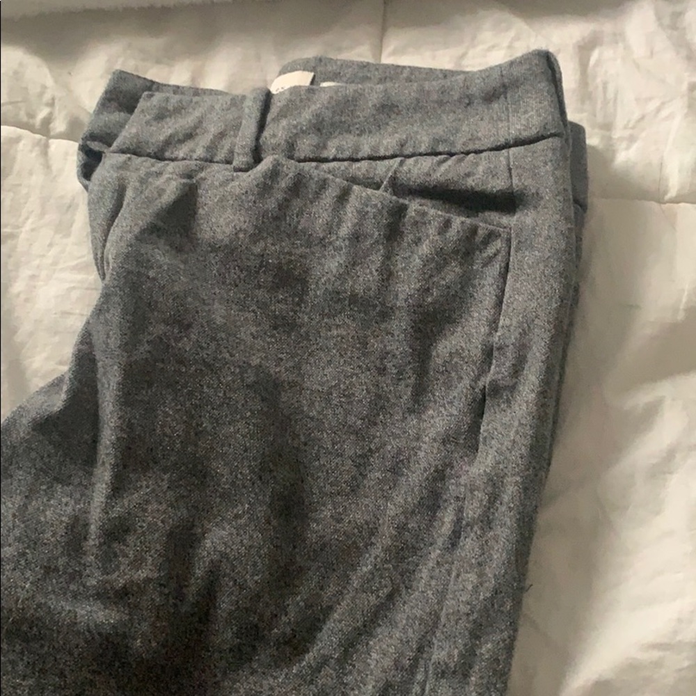 Grey stretch straight leg slacks